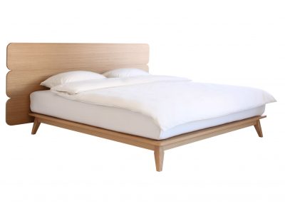 Enzo Bed Heavens, Wood Bed With Fabric Headboard
