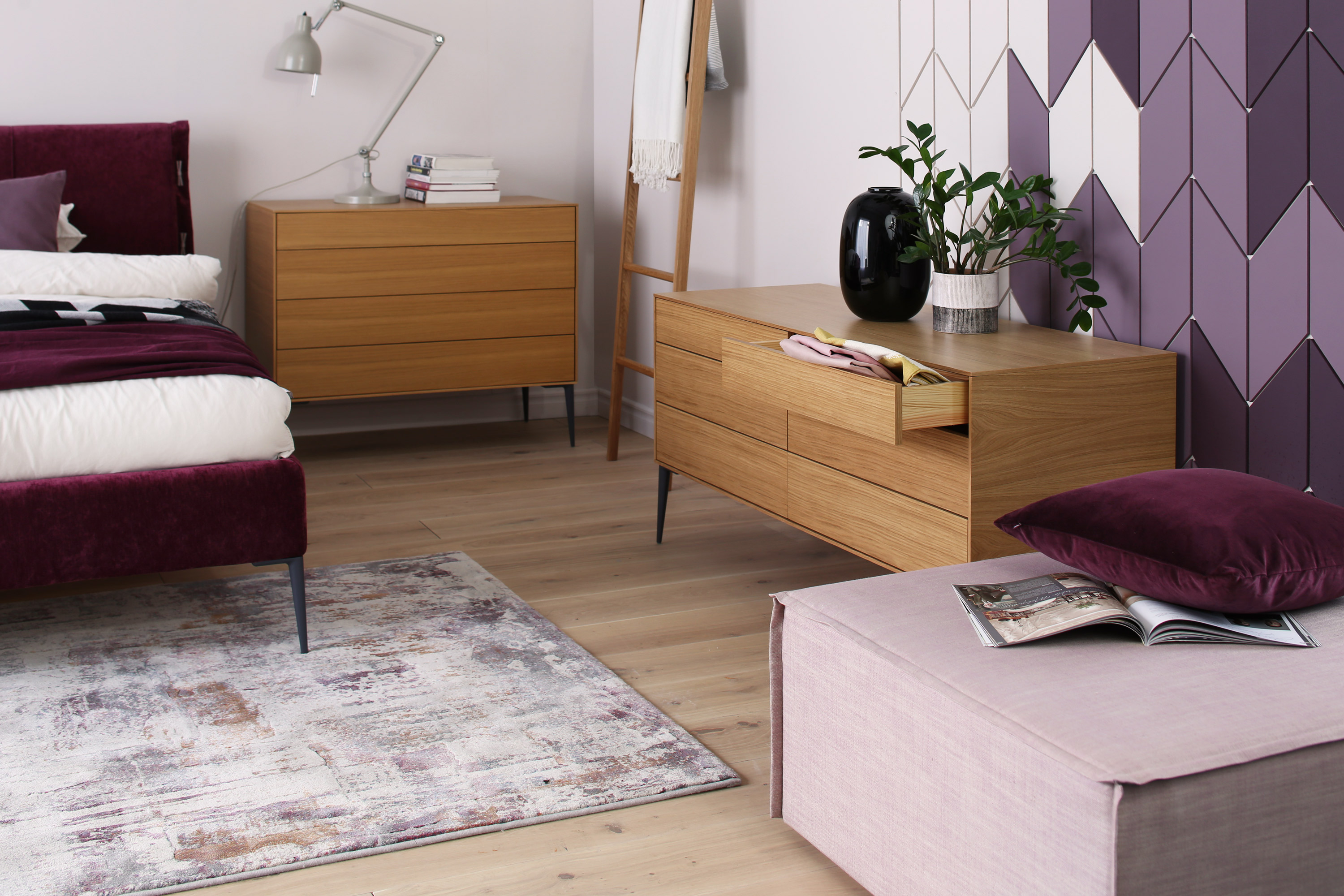 chest of drawers in oak from sofia bedroom collection